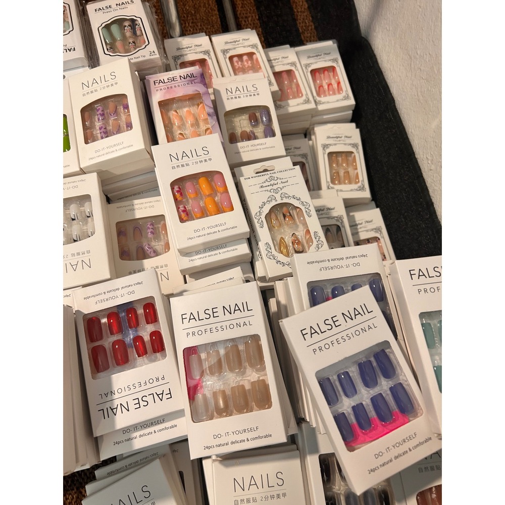 Bundle 10 singular Of 24pc Press On Nails Nail Tips Professional DIY Multi Set - Picture 6 of 15